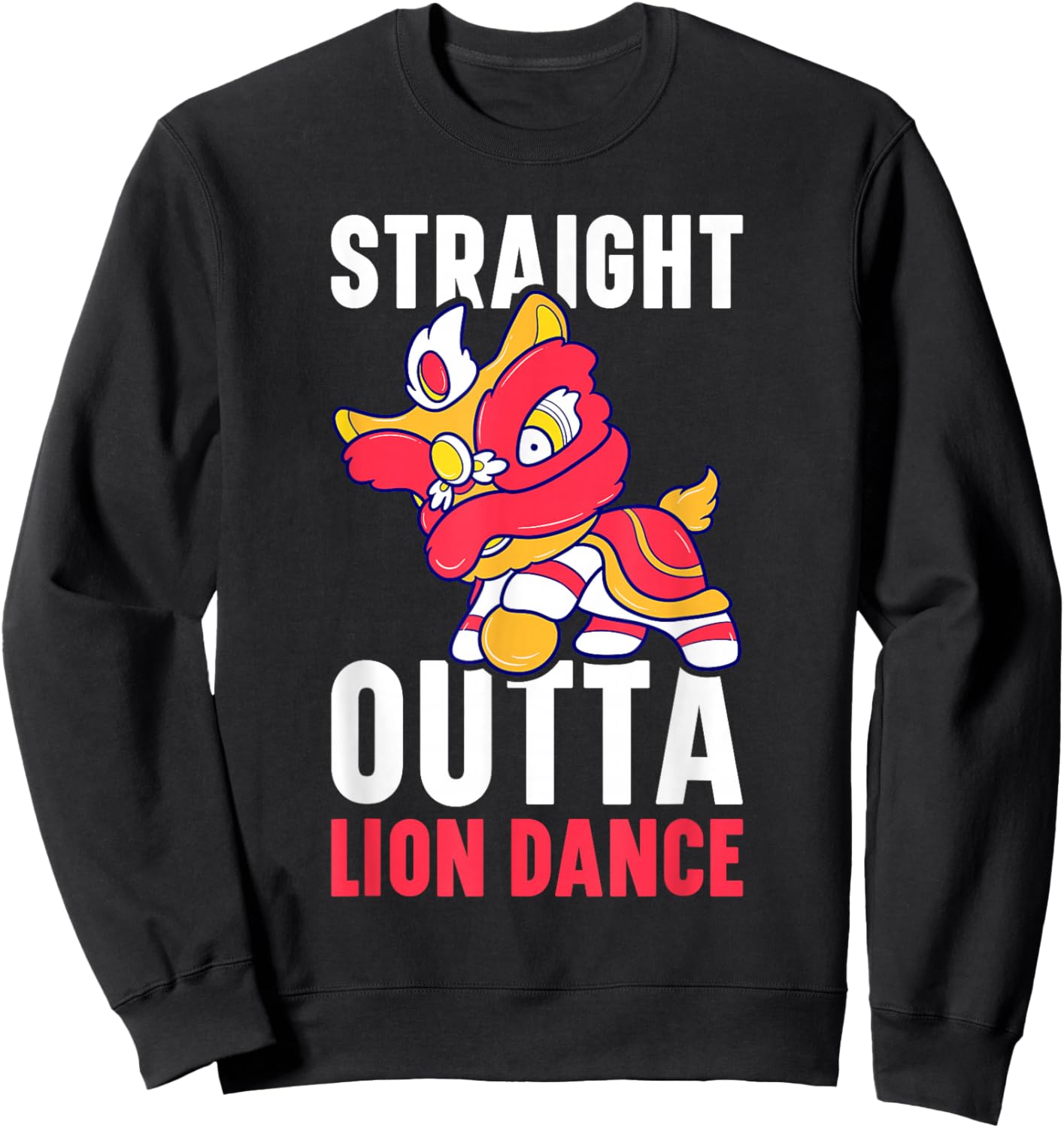 Lion Dance Lunar New Year Chinese New Year Lion Dance Sweatshirt - Sweatshirt | Black