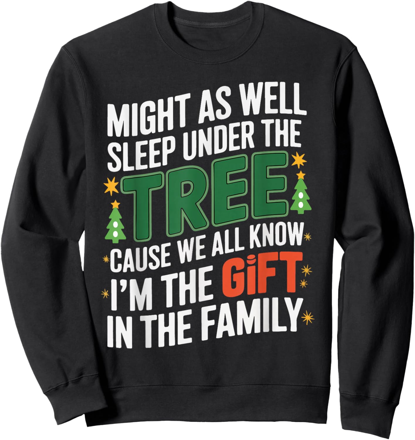 Funny Christmas Shirts Kids Xmas Pajamas Women Boys Sweatshirt - Sweatshirt | Black