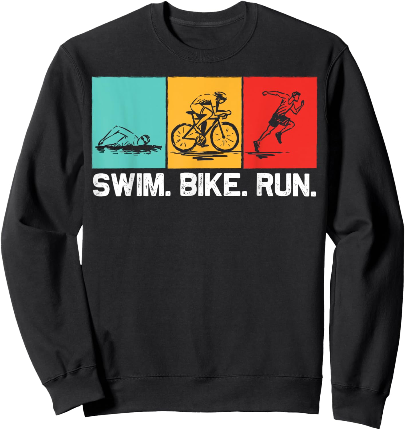 Cool Triathlon Women Swimming Running Swim Bike Run Sweatshirt - Sweatshirt | Black
