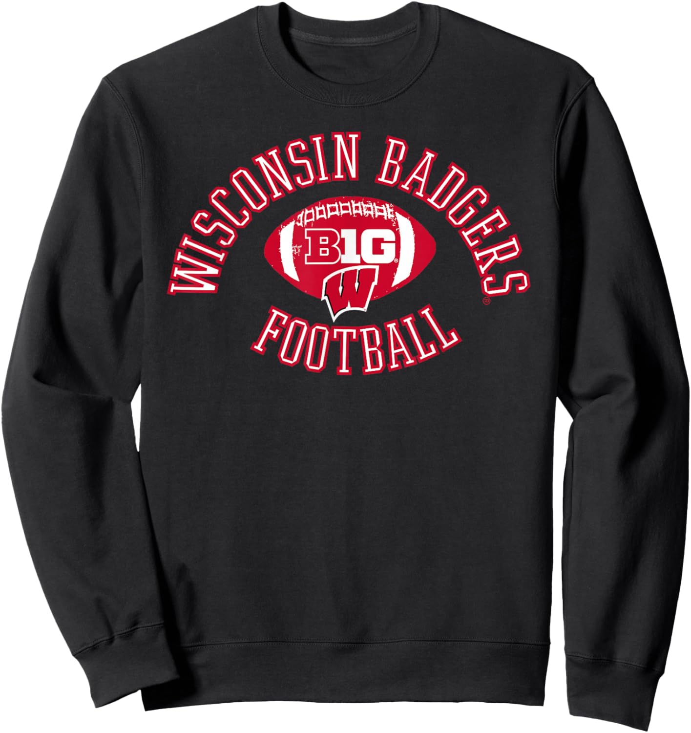 Wisconsin Badgers Big 10 Football Huddle Officially Licensed Sweatshirt - Sweatshirt | Black