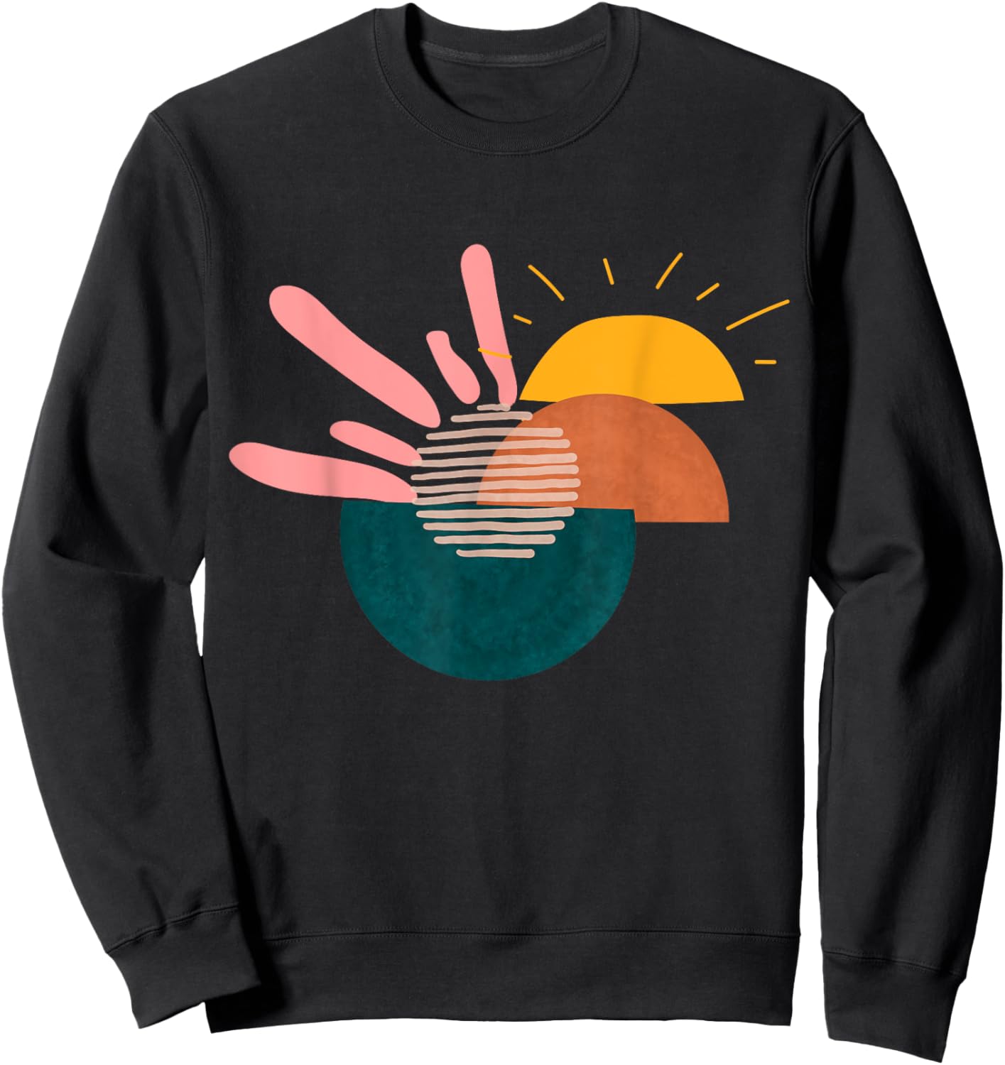 Funny Geometric sunset Abstract Artwork painting Lover Sweatshirt - Sweatshirt | Black