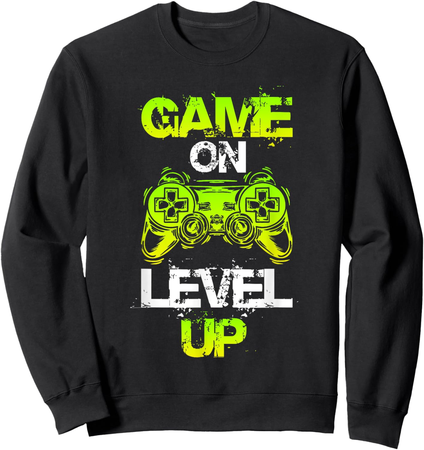 Gaming Apparel GAME ON LEVEL UP Gaming - -Adults, -Kids - Black - Small - Short Sleeve Sweatshirt - Sweatshirt | Black