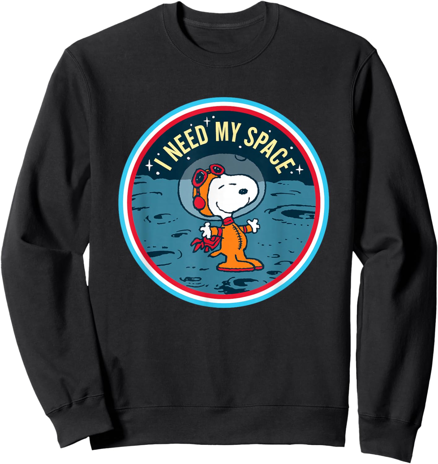 Peanuts Snoopy On The Moon I Need My Space Sweatshirt - Sweatshirt | Black