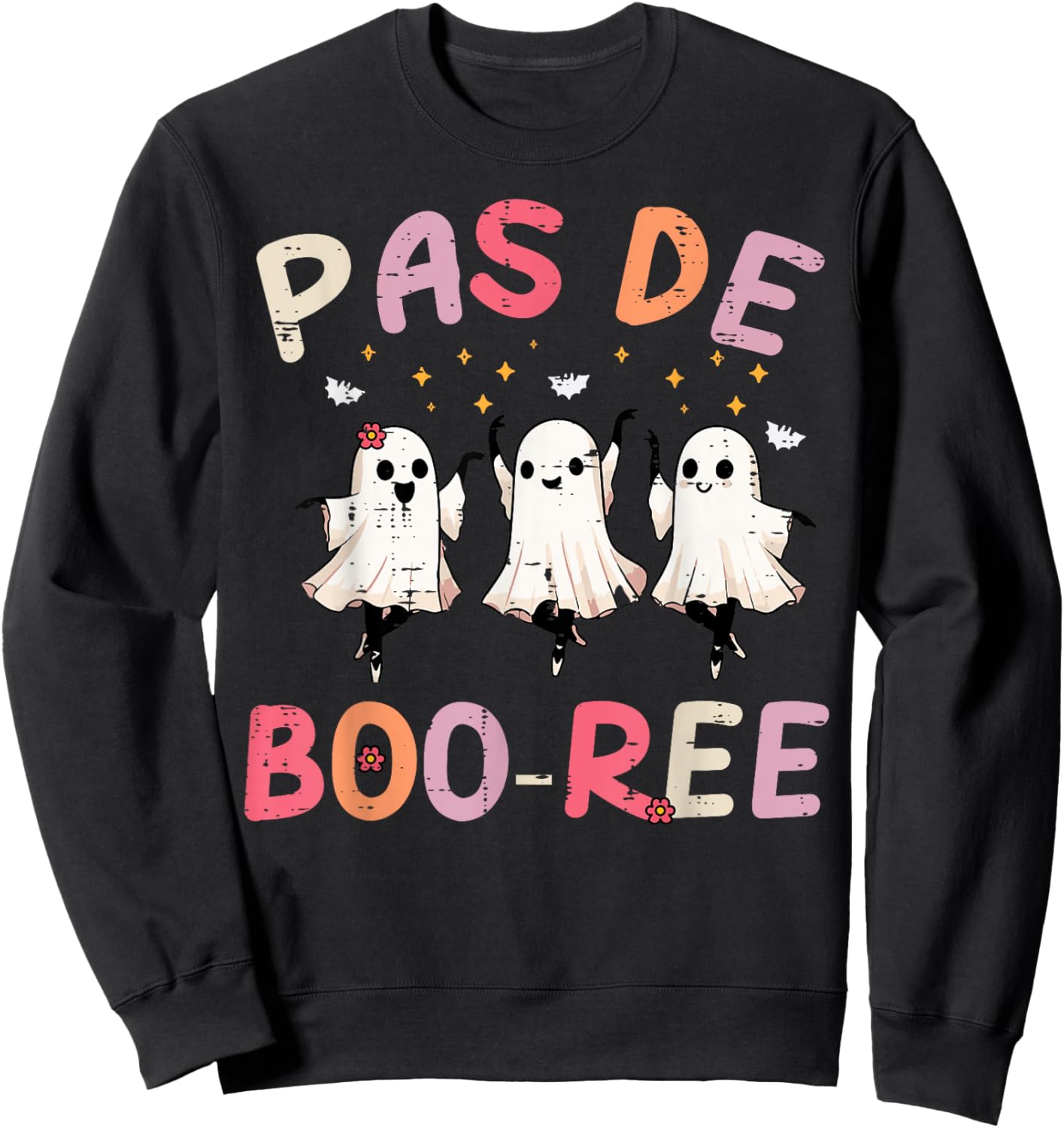 Pas De Booree Dancing Ghosts Ballet Ballerina Halloween Girl Sweatshirt - Sweatshirt | Black