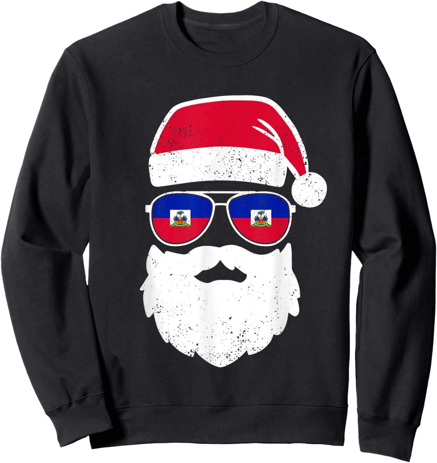 Funny Haitian Christmas Pajama Funny Haitian Matching Family Sweatshirt - Sweatshirt | Black