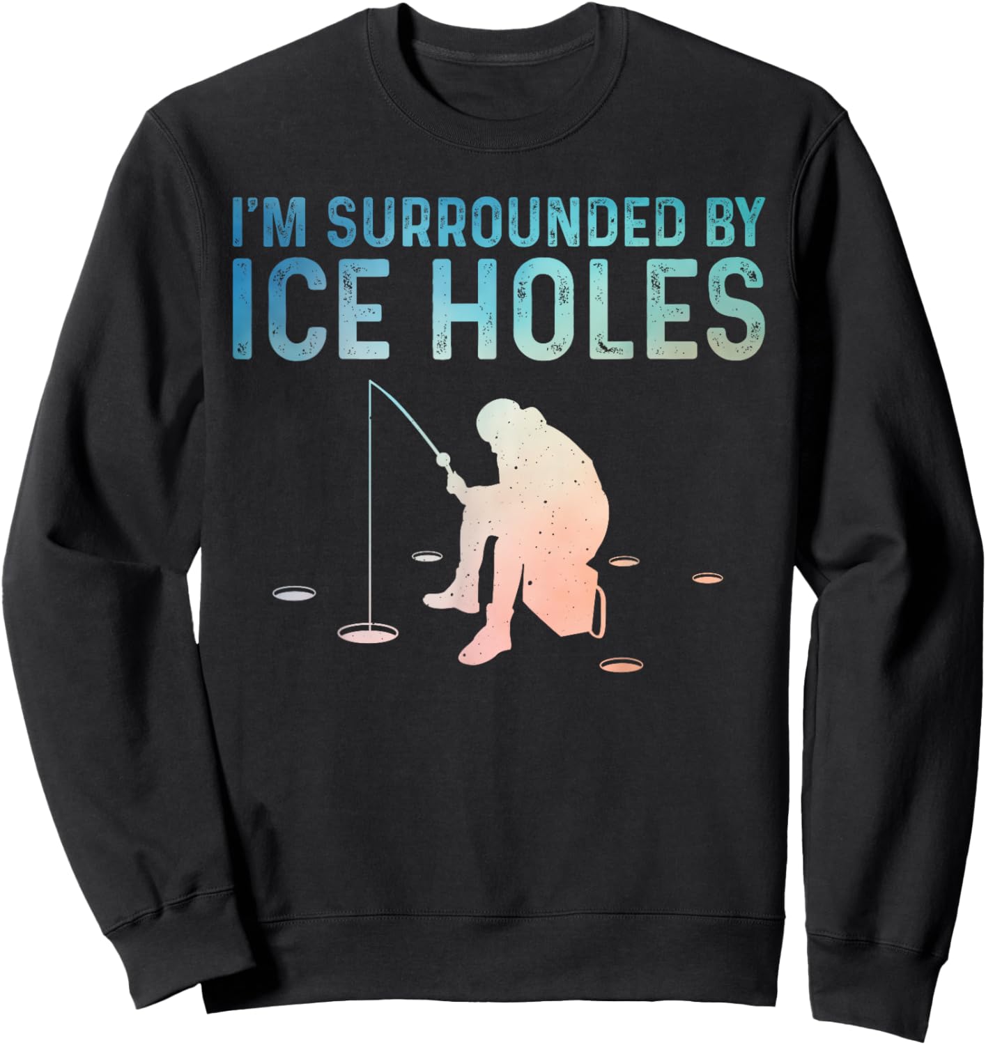 Funny Ice Fishing Novelty Women Ice Fishing Lover Sweatshirt - Sweatshirt | Black