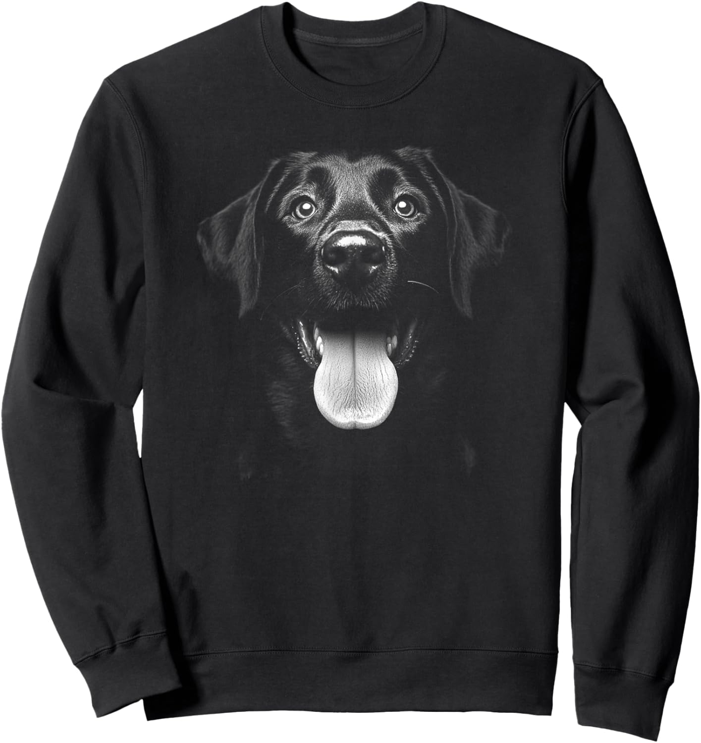 Cute Black Labrador Retriever Puppy Dog Face Lab Sweatshirt - Sweatshirt | Black