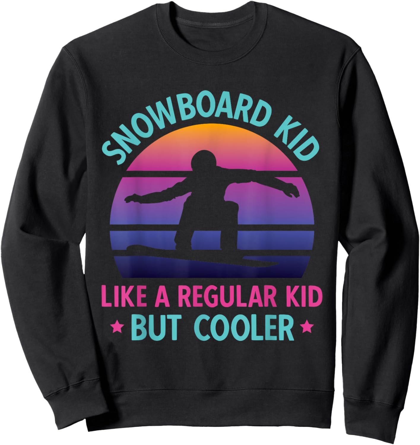 Snowboard Kid Retro 90s 80s Snowboarding Sweatshirt - Sweatshirt | Black