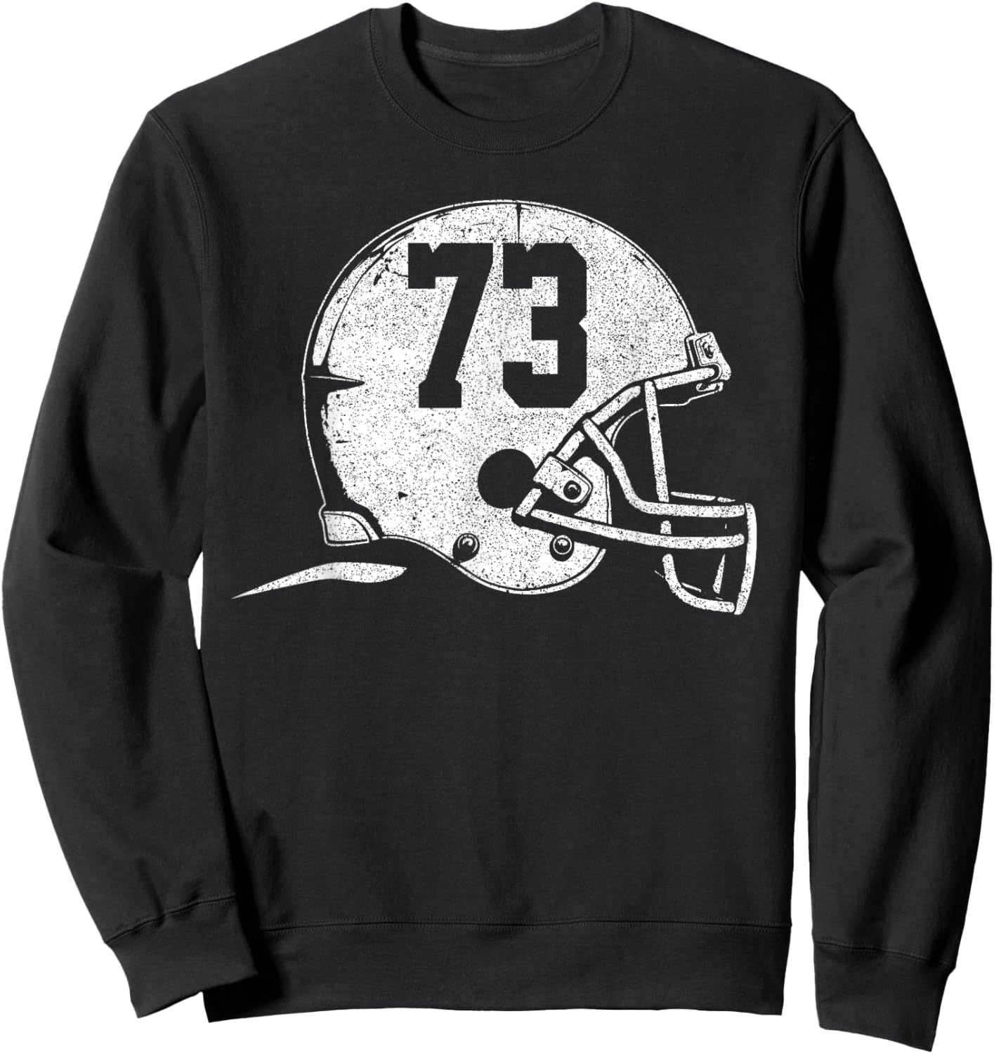 Number 73 Football Helmet Player Fun Number Sweatshirt - Sweatshirt | Black