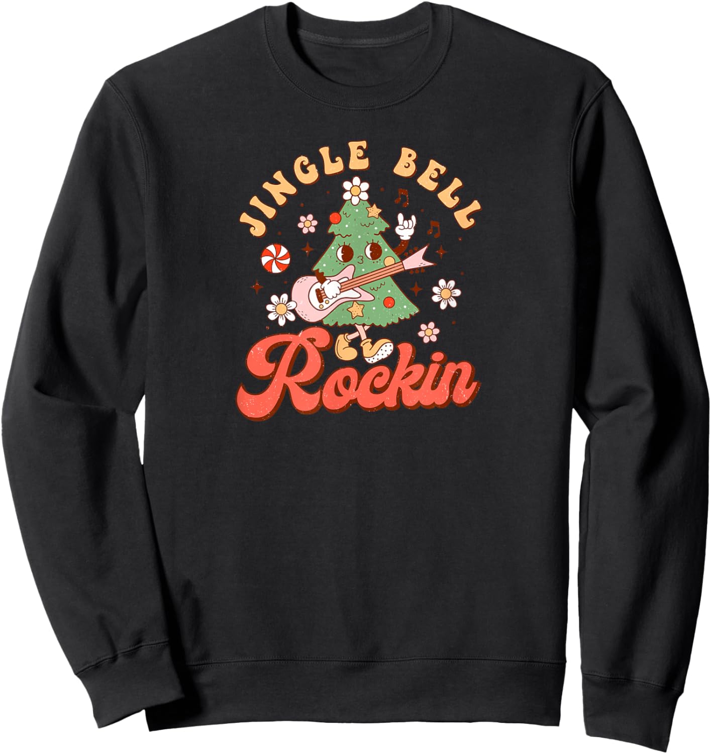 Christmas Winter F4NT4STIC Jingle Bell Rockin Black Christmas , -Adults & -Kids, Short Sleeve, , Small Sweatshirt - Sweatshirt | Black