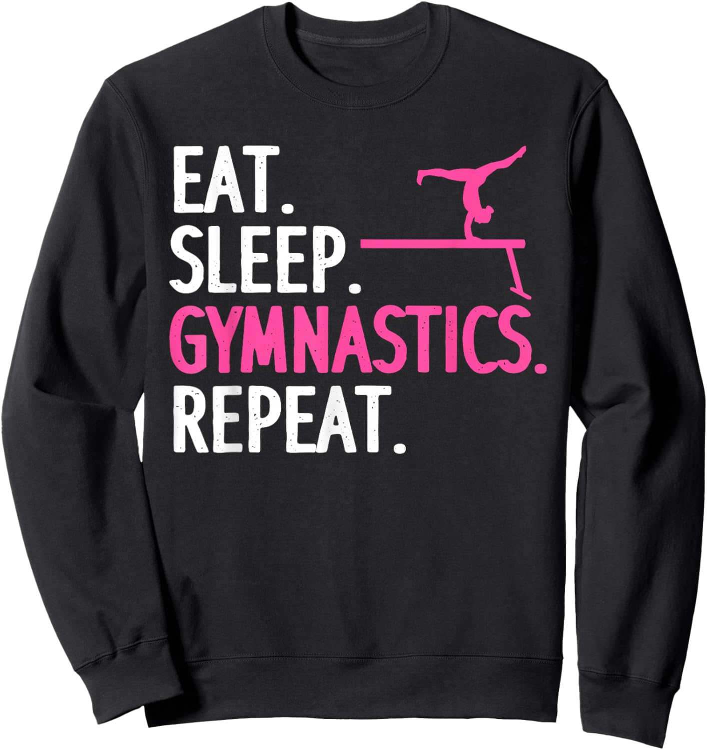 Cute Gymnastics Art for Girls Kids Women Tumbling Gymnast Sweatshirt - Sweatshirt | Black