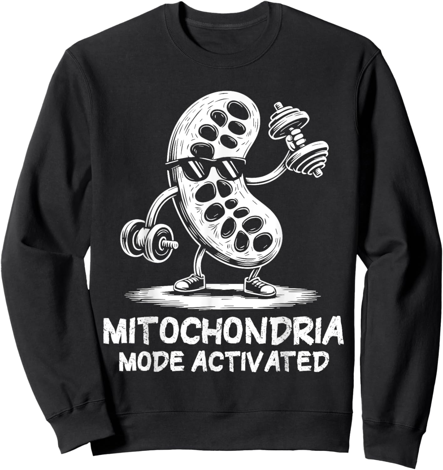 Mitochondria Mode Activated Cellular Biology Fitness Sweatshirt - Sweatshirt | Black