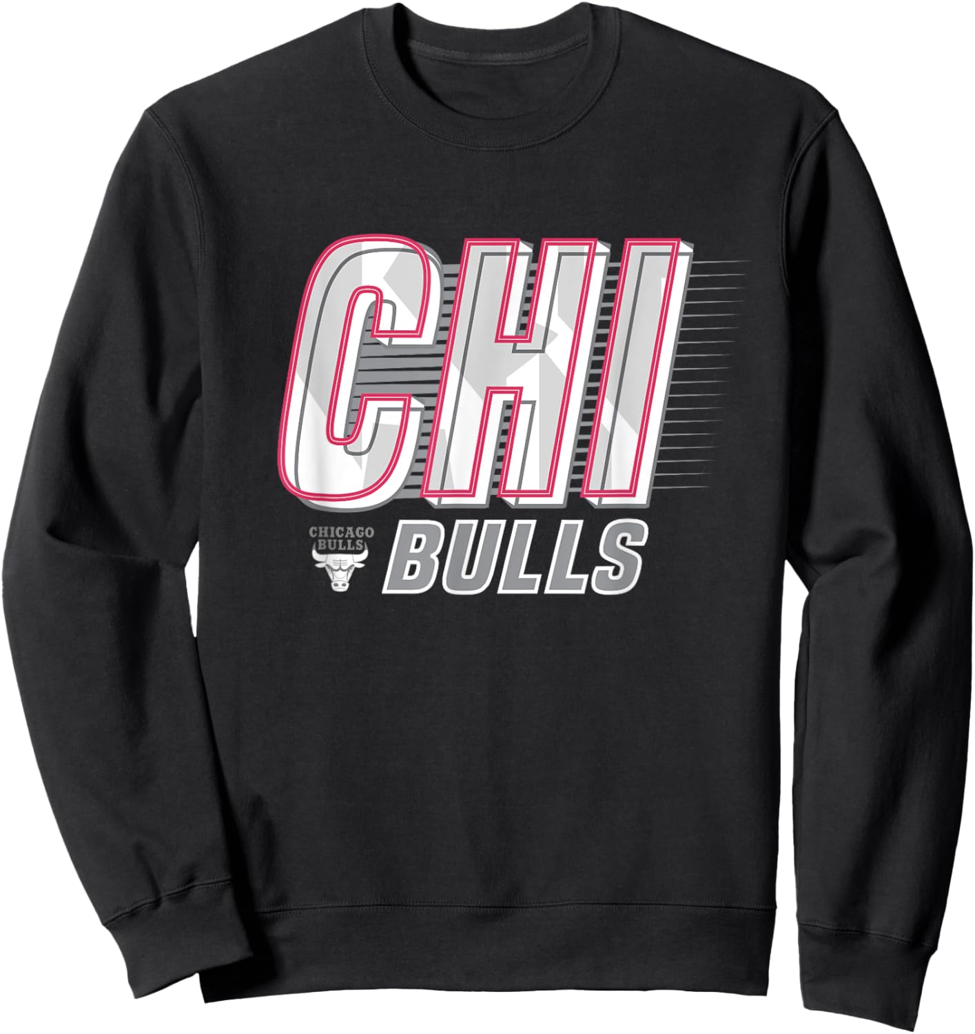 NBA Chicago Bulls Type Stack Logo Sweatshirt - Sweatshirt | Black