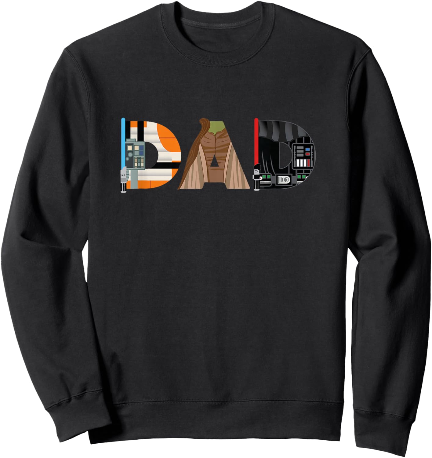 Star Wars Luke Yoda Darth Vader Dad Father’s Day Birthday Sweatshirt - Sweatshirt | Black