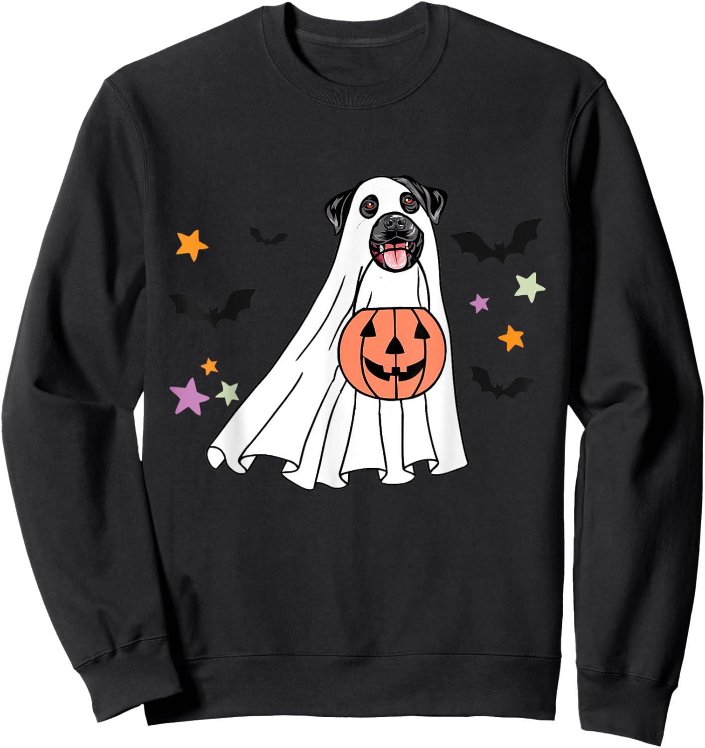 Ghost Black Labrador Retriever Boo Dog Halloween Costume Sweatshirt - Sweatshirt | Black