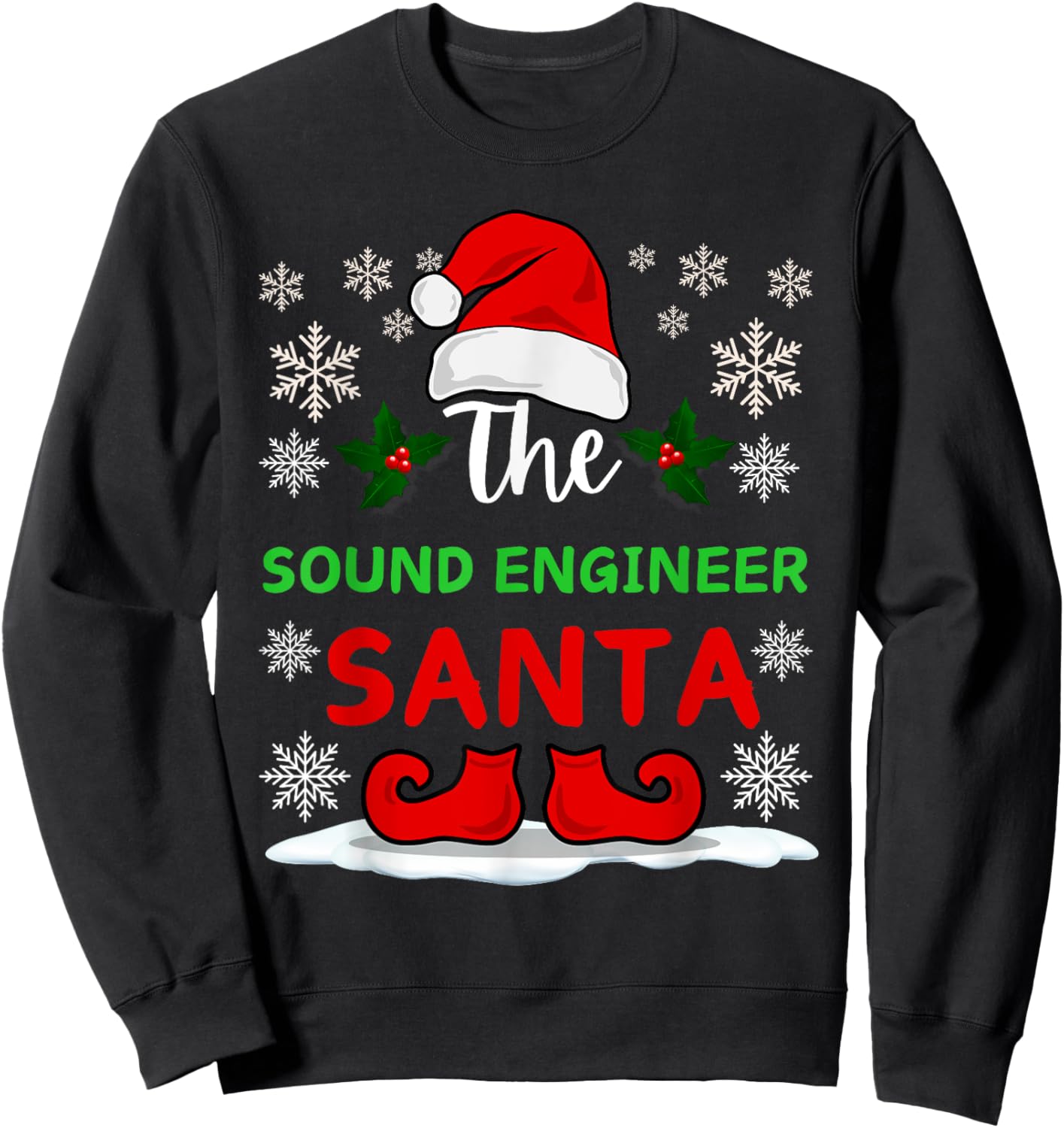 The Sound Engineer Santa Claus Christmas Day Xmas Sweatshirt - Sweatshirt | Black