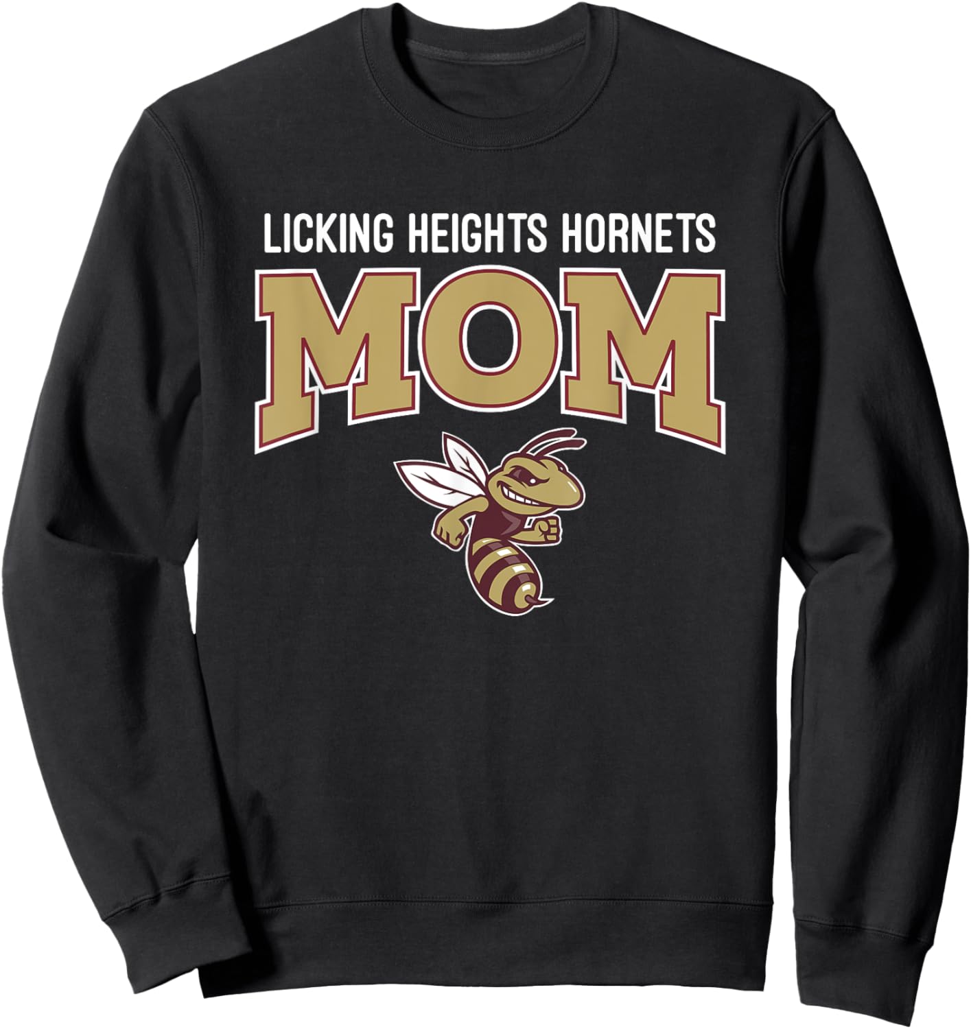 Licking Heights Hornets Logo Mom HS Sweatshirt - Sweatshirt | Black