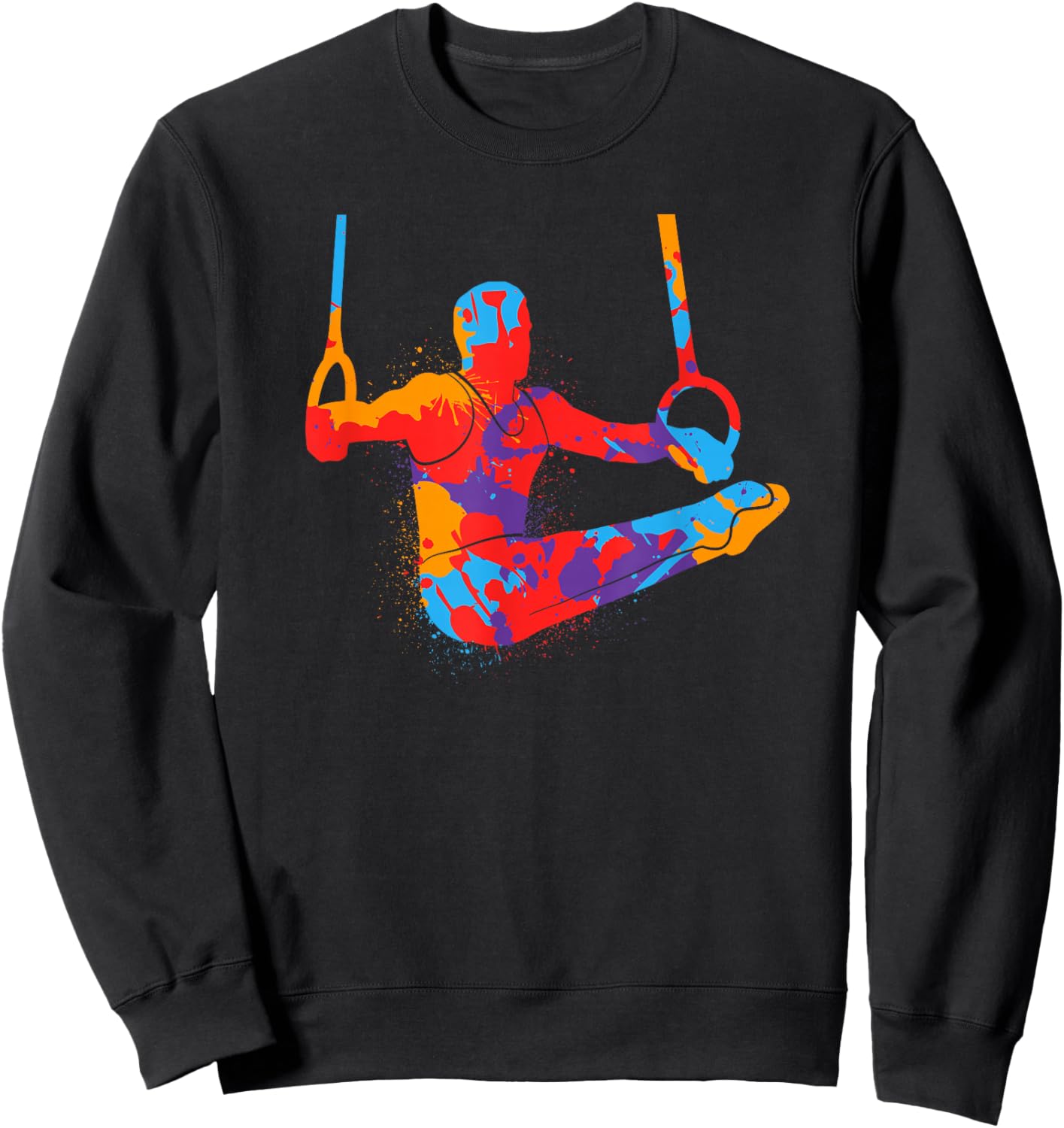 Gymnastics Sports Rings Kids Boys Colorful Gymnast Sweatshirt - Sweatshirt | Black