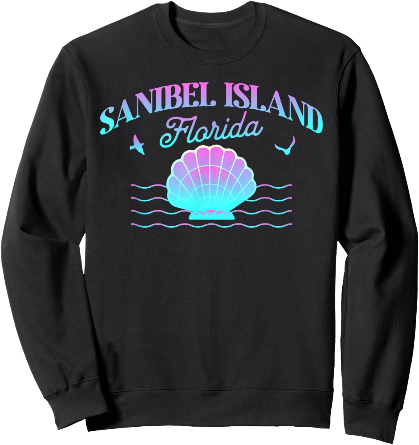 Sanibel Island Florida FL Seashell Shells Beach Souvenir Sweatshirt - Sweatshirt | Black