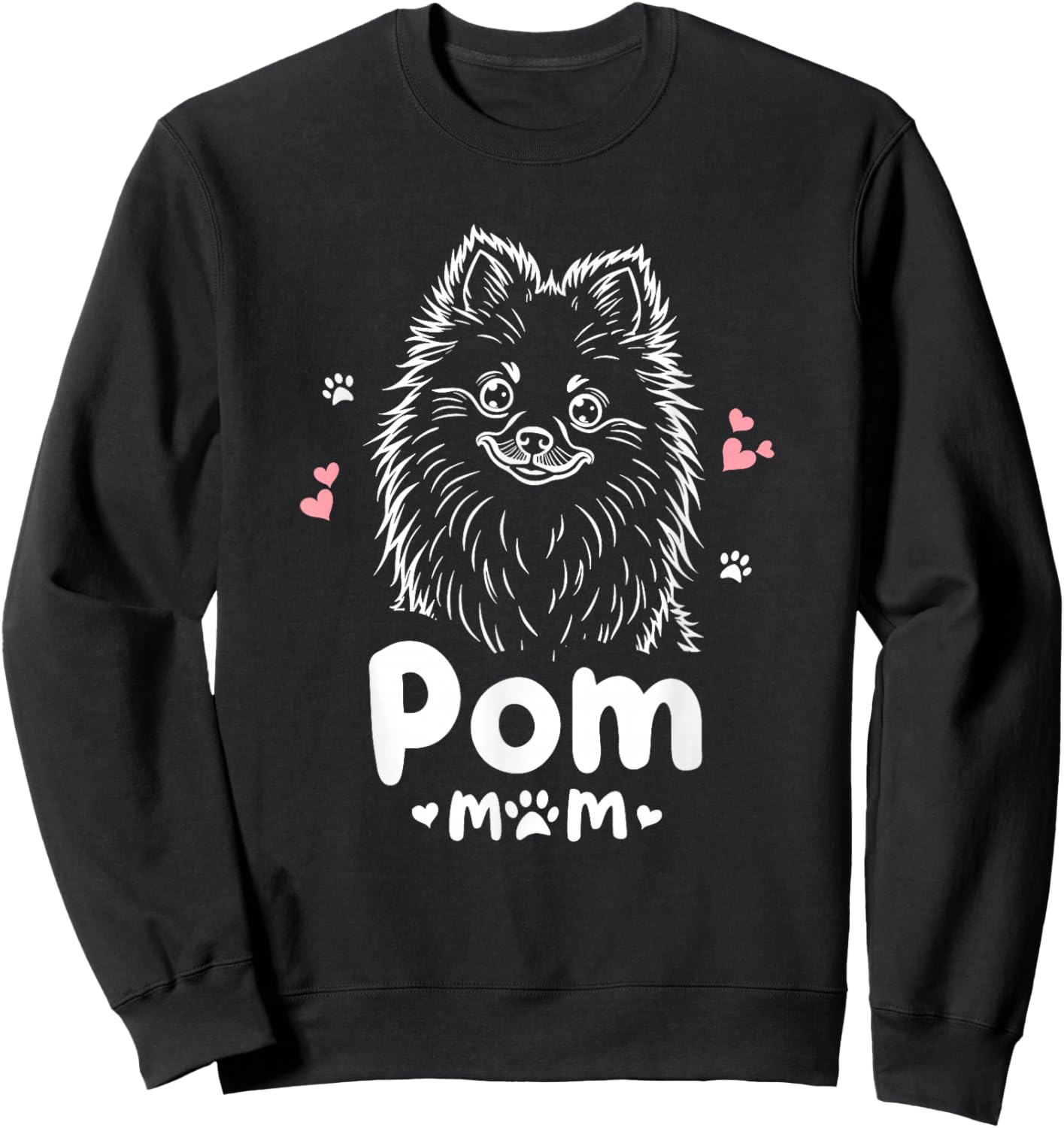 Pom Mom Pomeranian Dog Sweatshirt - Sweatshirt | Black