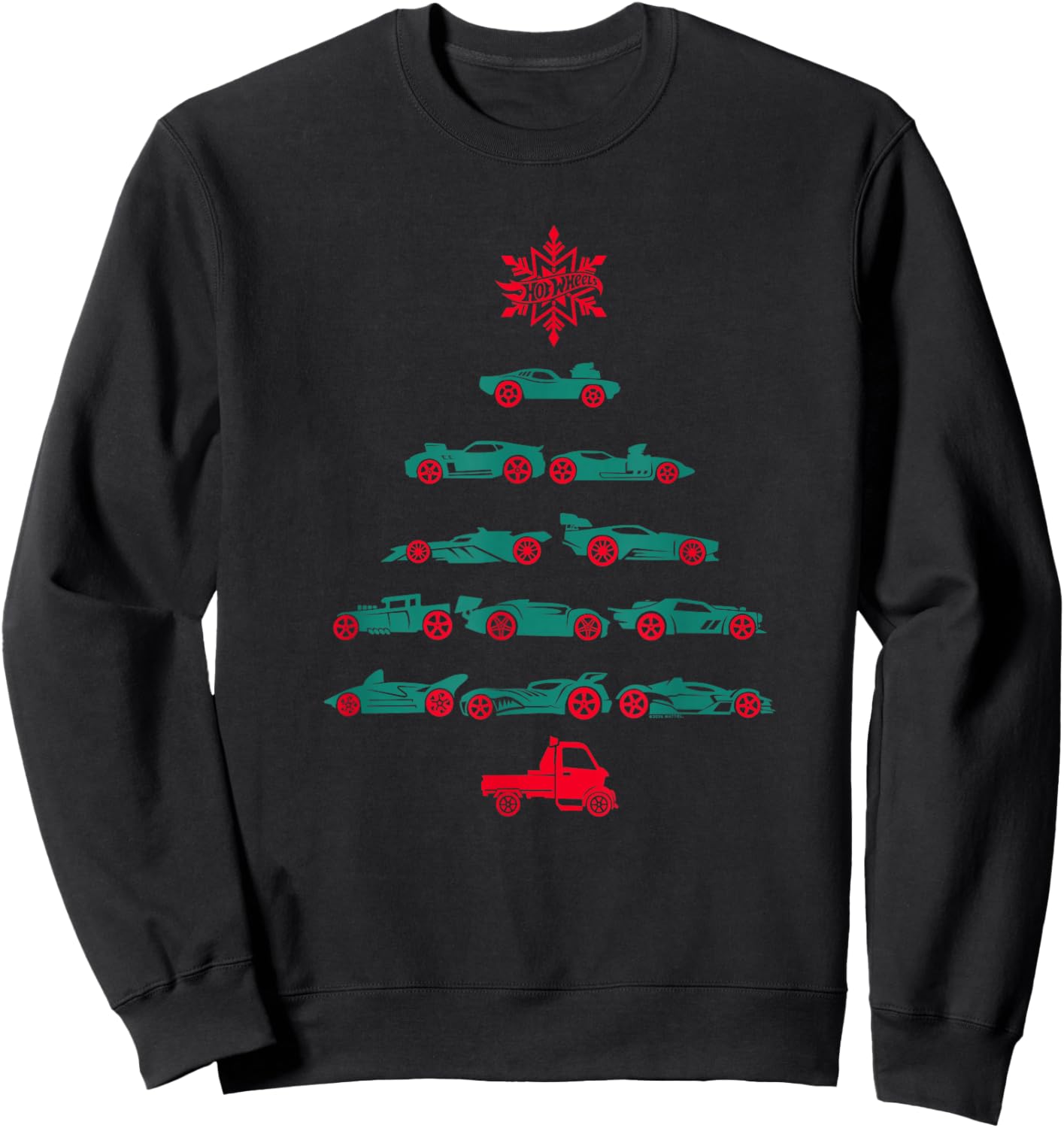 Hot Wheels Car Christmas Tree Sweatshirt - Sweatshirt | Black