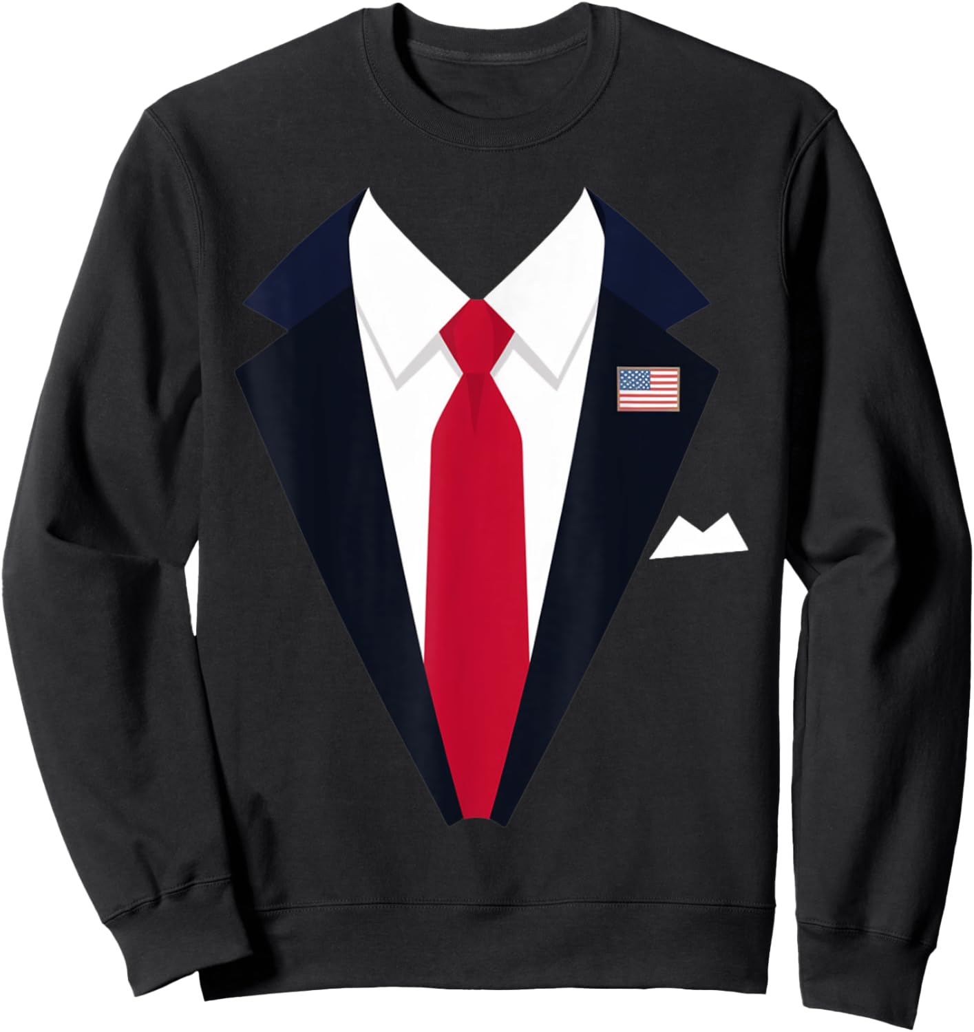 Funny USA President Suit Easy Halloween Costume Sweatshirt - Sweatshirt | Black