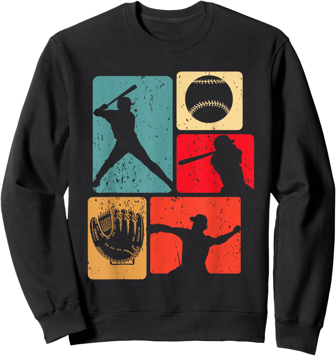 Funny Baseball Player Field Bat Ball Game Enthusiast Outfit Sweatshirt - Sweatshirt | Black
