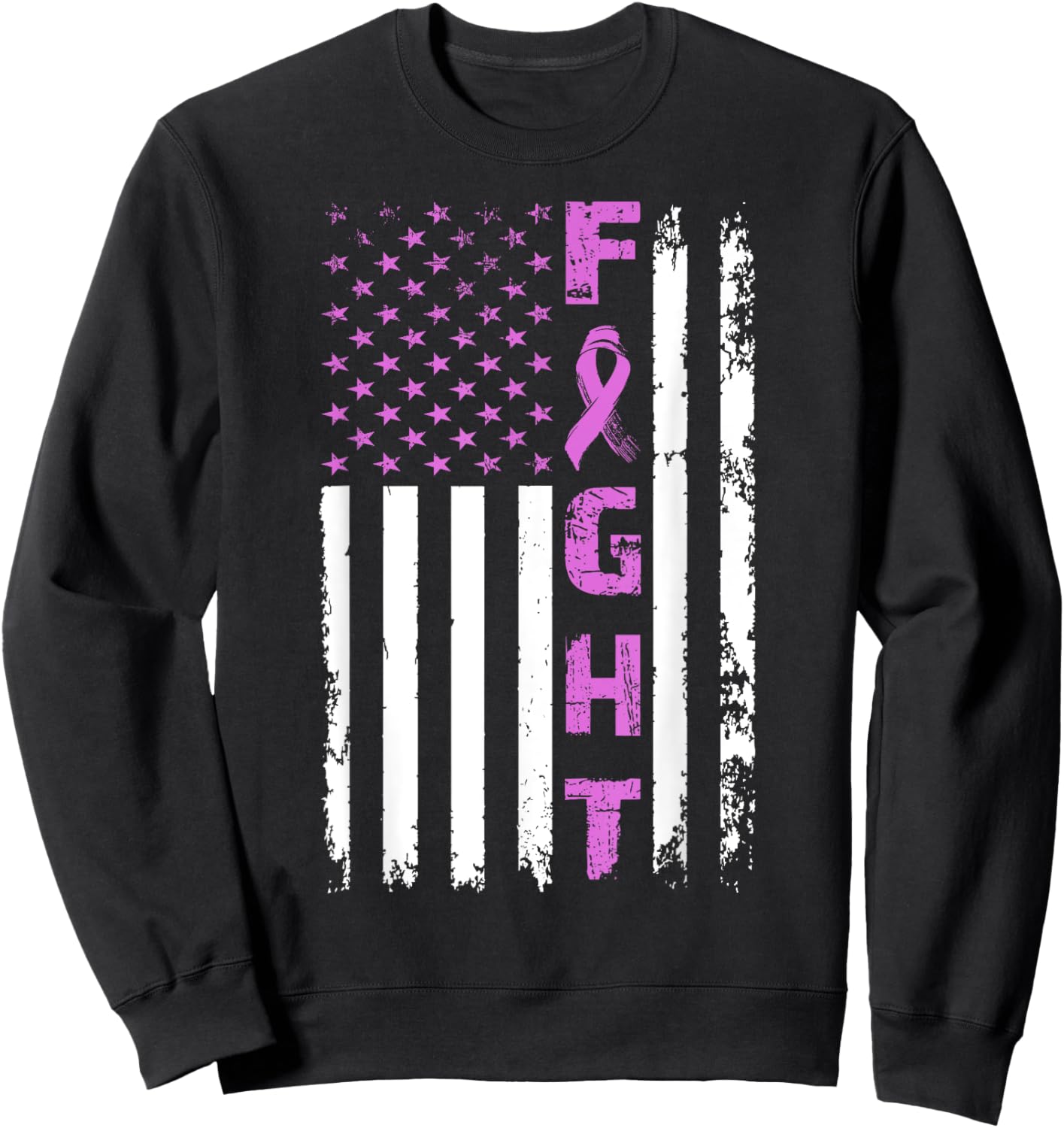 Fight Testicular Cancer American Flag Awareness Survivor Sweatshirt - Sweatshirt | Black