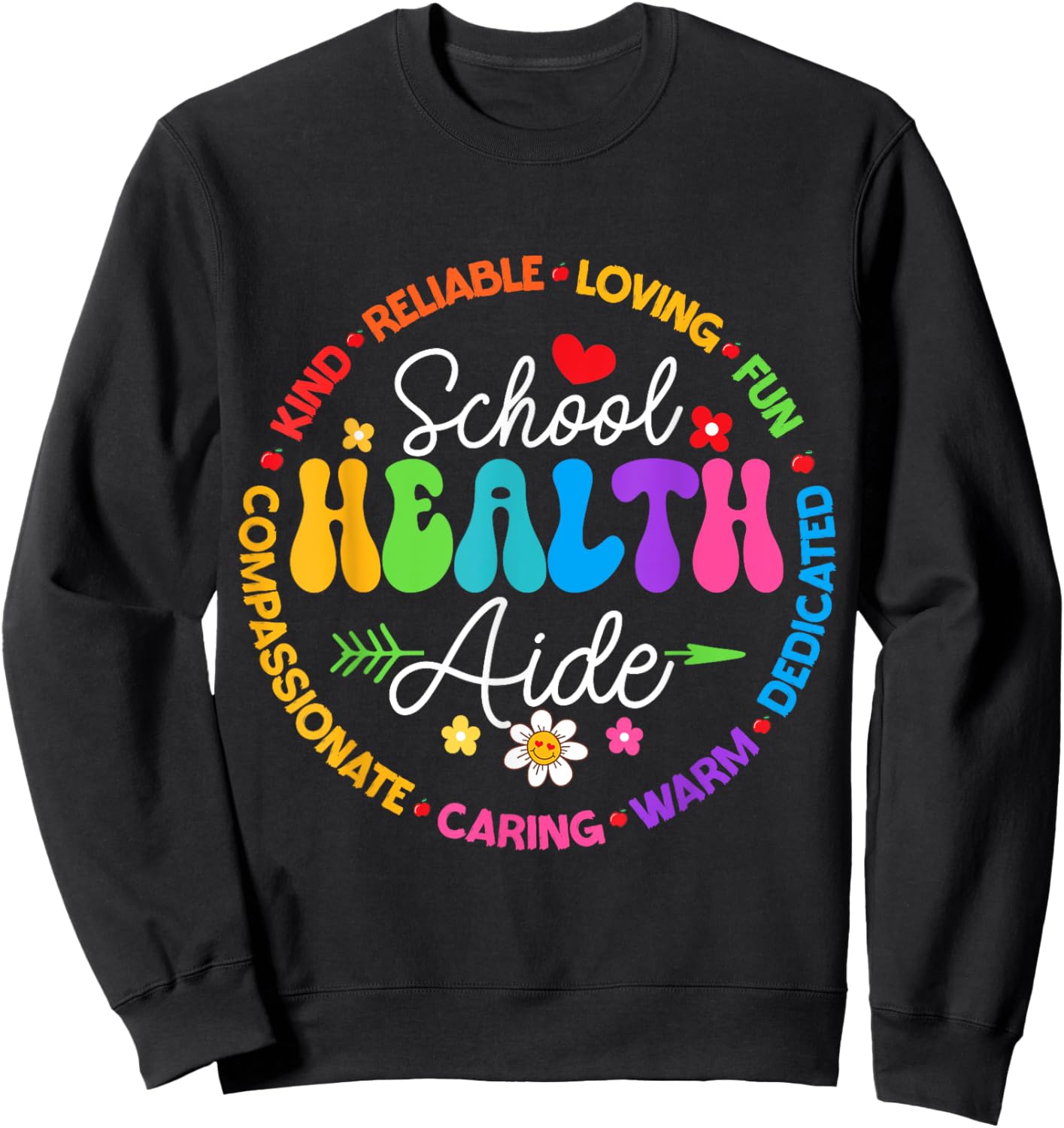 School Health Aide Squad Funny Back To School Nurse Squad Sweatshirt - Sweatshirt | Black