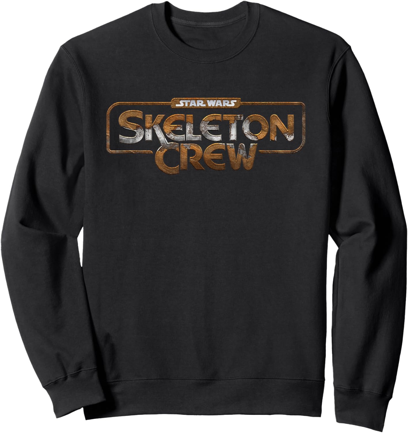 Star Wars Skeleton Crew Distressed Metal Title Logo Sweatshirt - Sweatshirt | Black