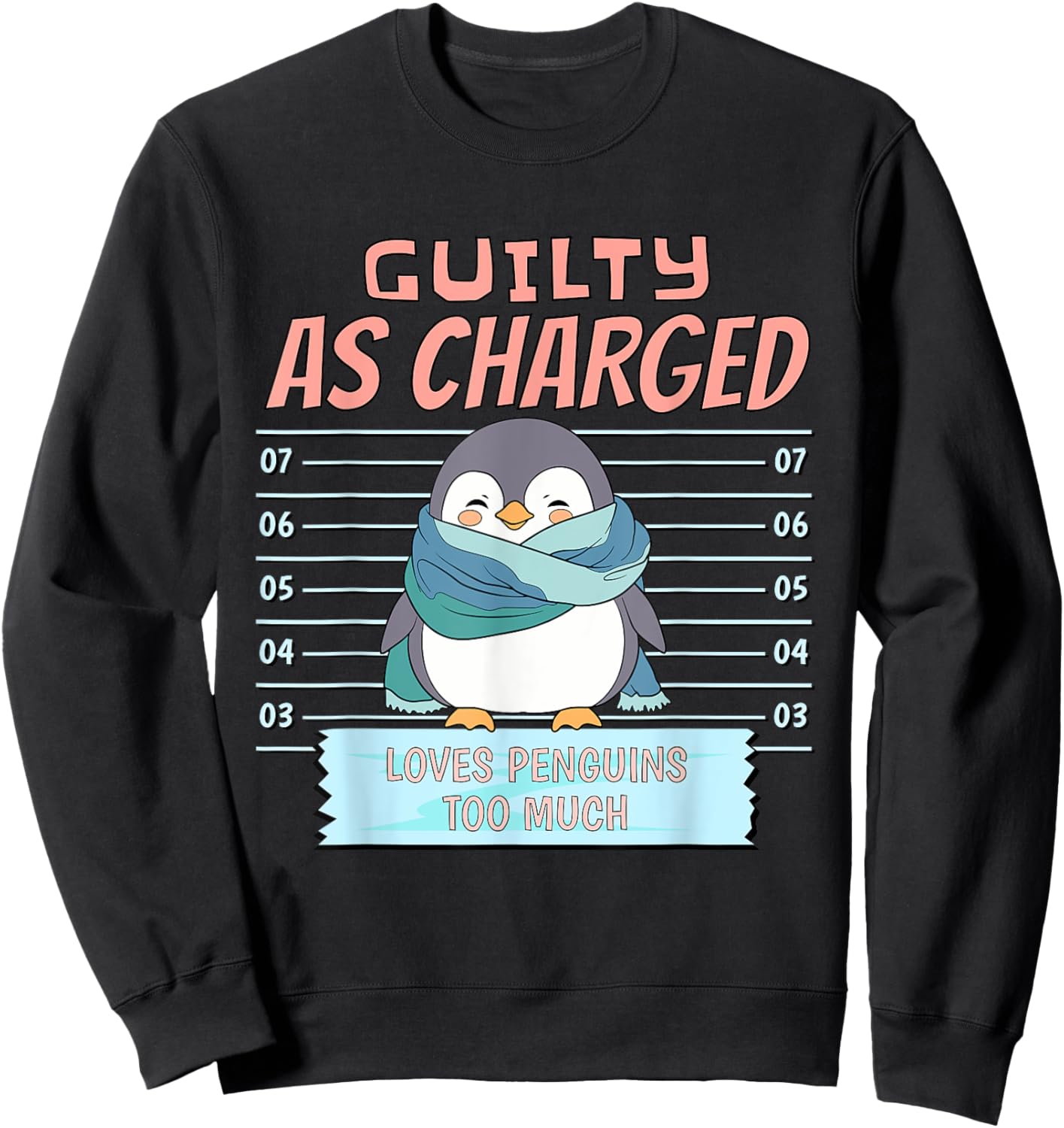 Cute Penguin Wrapped in Cozy Scarf Lover Arctic Enthusiasts Sweatshirt - Sweatshirt | Black