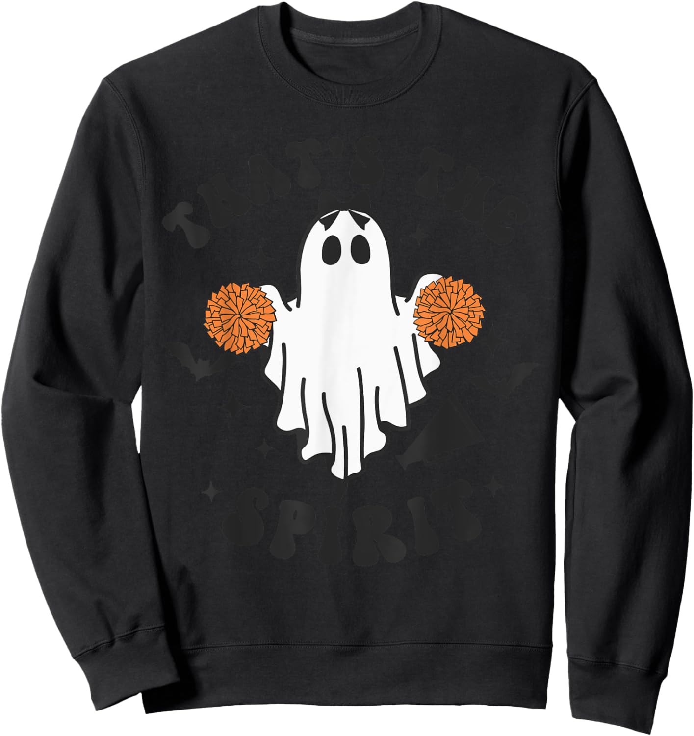 Funny Cheerleader Ghost Halloween Cheer Mom Cheerleader Sweatshirt - Sweatshirt | Black