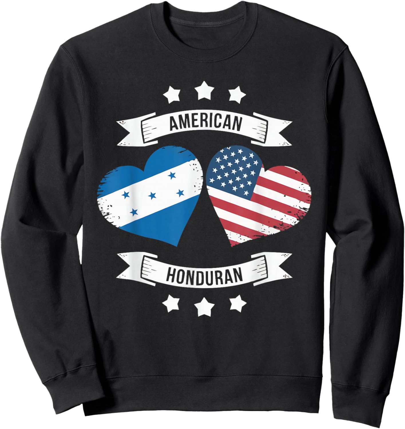 Half American Half Honduran USA Flag Honduras America Sweatshirt - Sweatshirt | Black