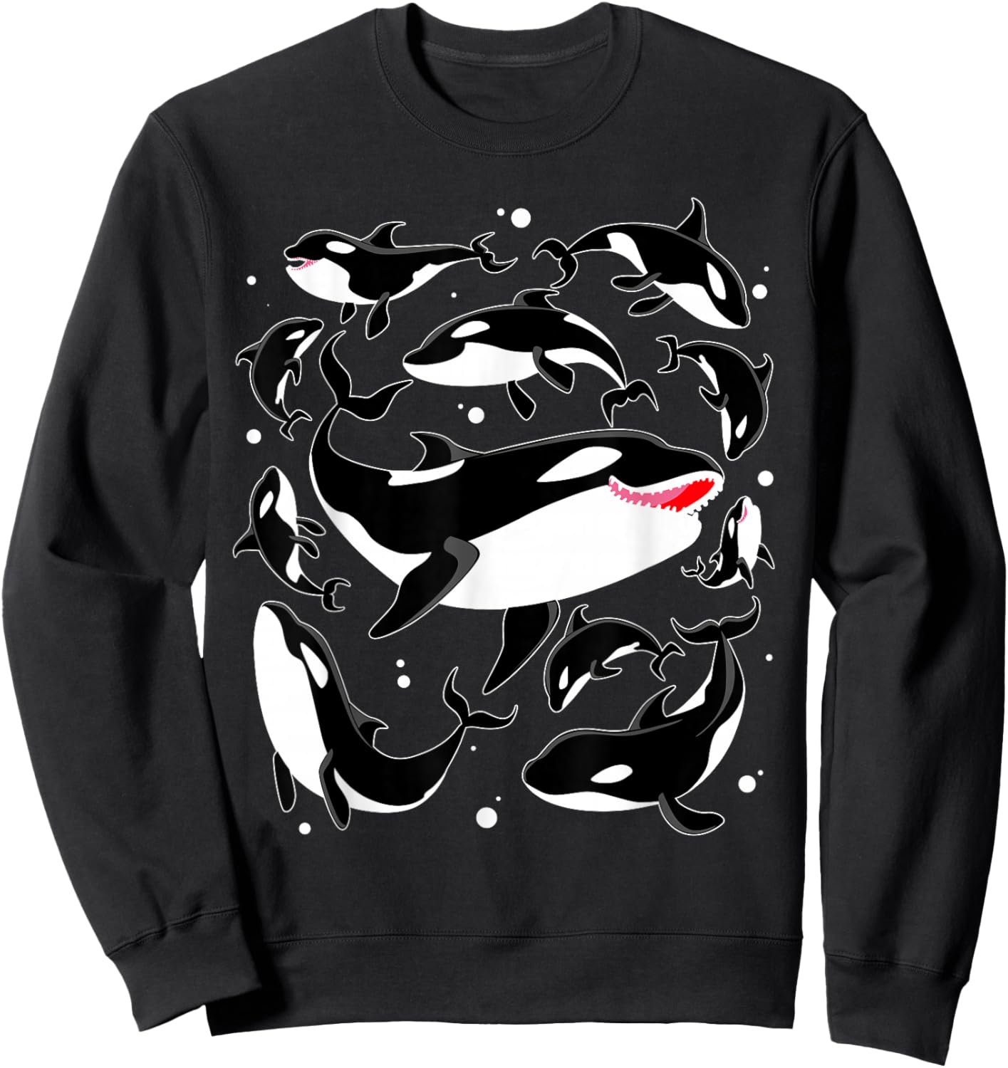 Cool Orca Art Women Kids Killer Whale Orca Lover Sweatshirt - Sweatshirt | Black