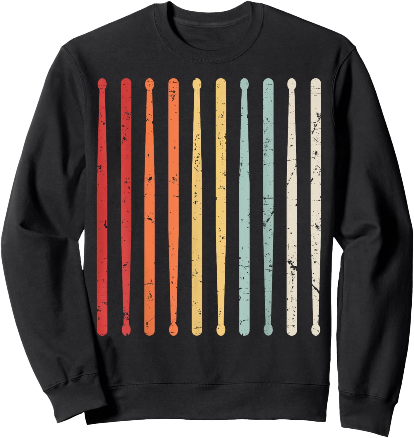 Funny Drummer Art Women Kids Drumming Lover Drummer Sweatshirt - Sweatshirt | Black