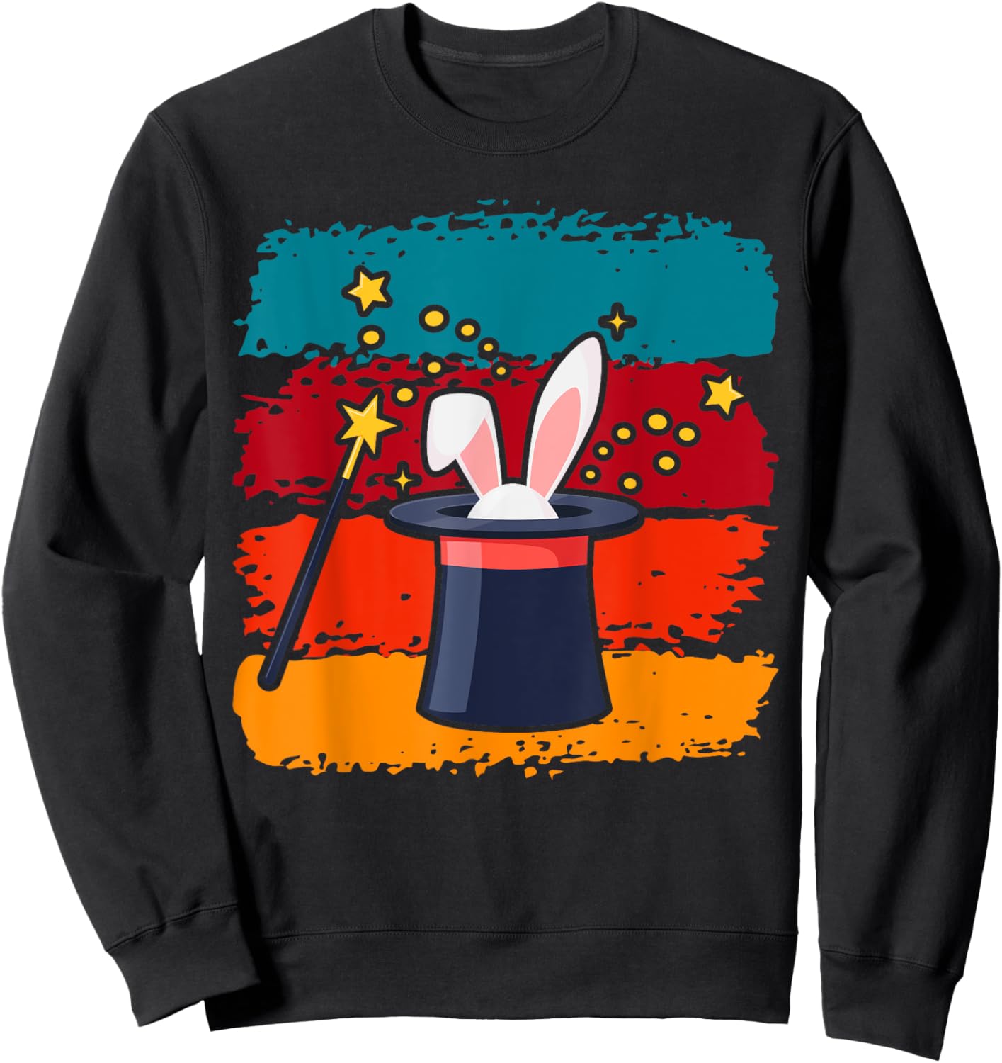Magicians Hat for Magician Magic Icons Boys Magician Sweatshirt - Sweatshirt | Black