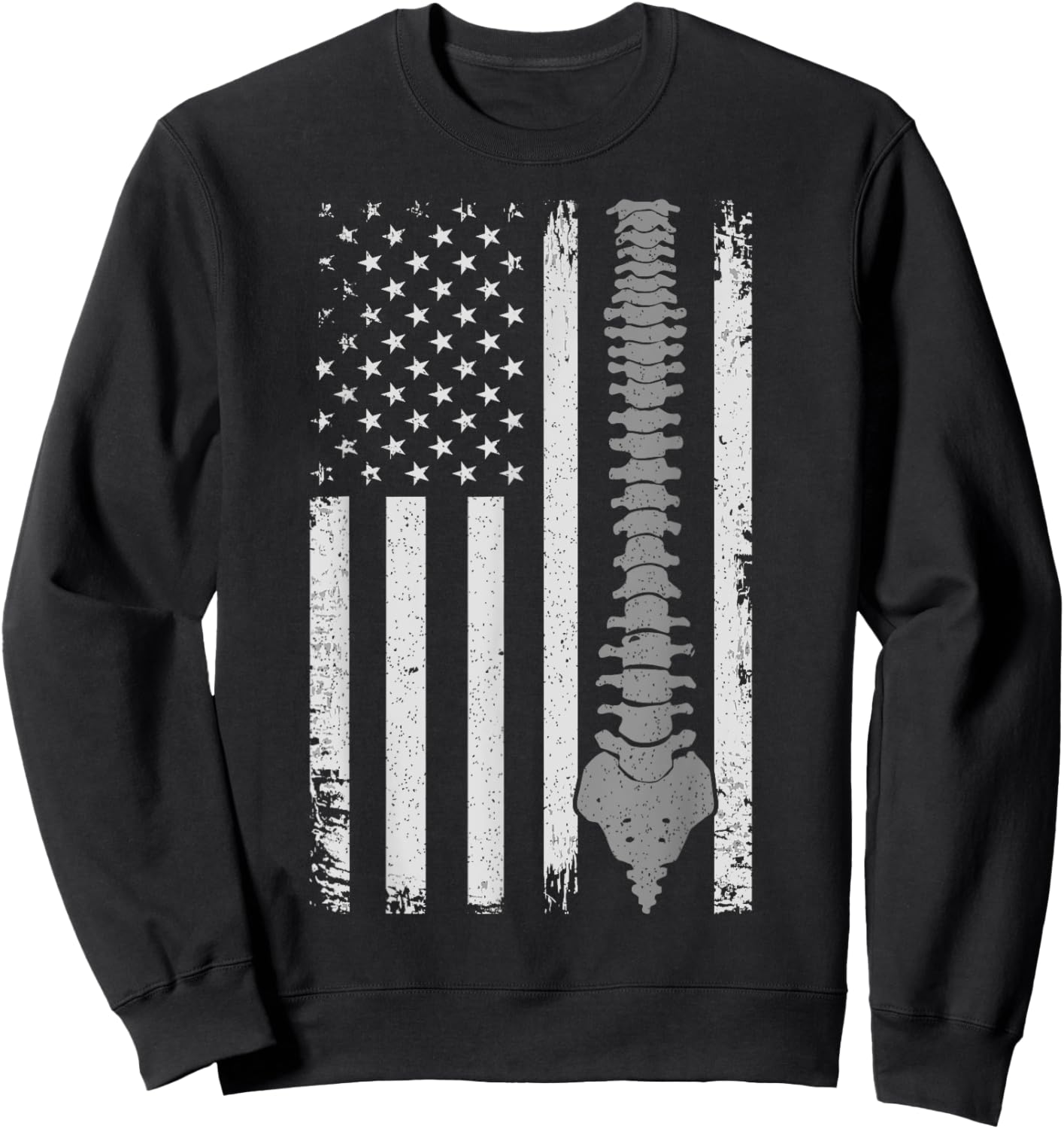 Patriotic USA Flag Chiropractic Gifts Chiropractor Sweatshirt - Sweatshirt | Black