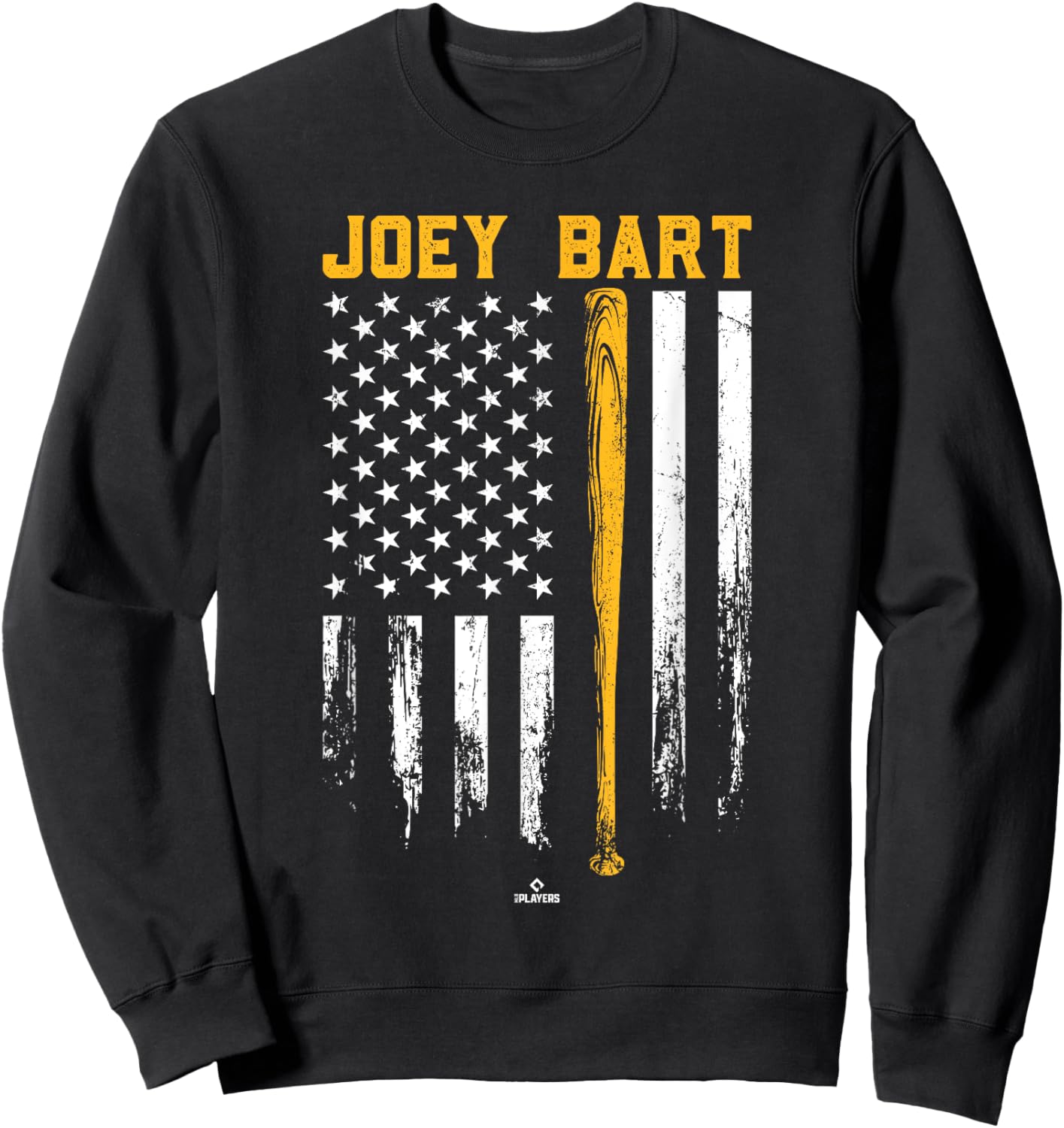 USA Flag Bat Joey Bart Pittsburgh Baseball MLBPA Sweatshirt - Sweatshirt | Black