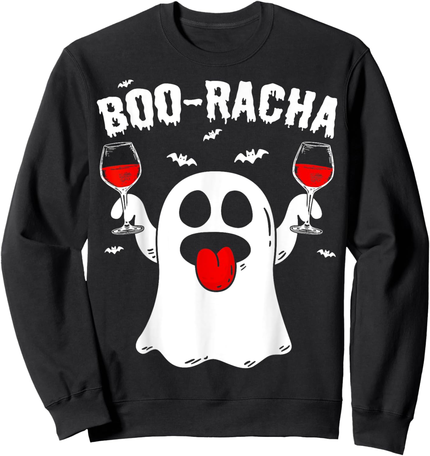 Boo-Racha Halloween Cute Ghost Boo Borracha Funny Men Women Sweatshirt - Sweatshirt | Black