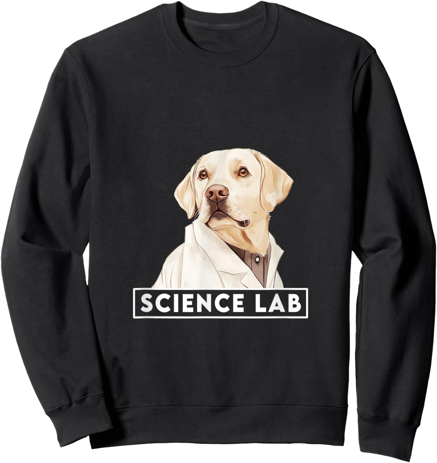 Funny Science Lab Design featuring a Labrador Science Dog Sweatshirt - Sweatshirt | Black