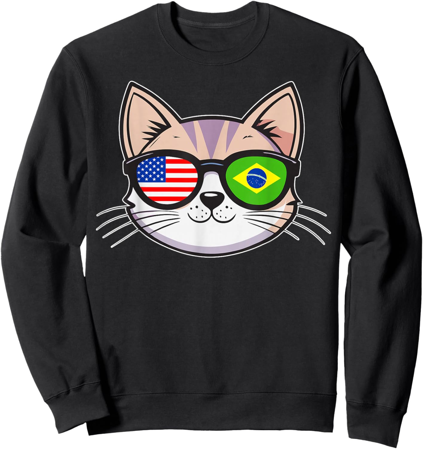 USA Brazil American Brazilian Sweatshirt - Sweatshirt | Black