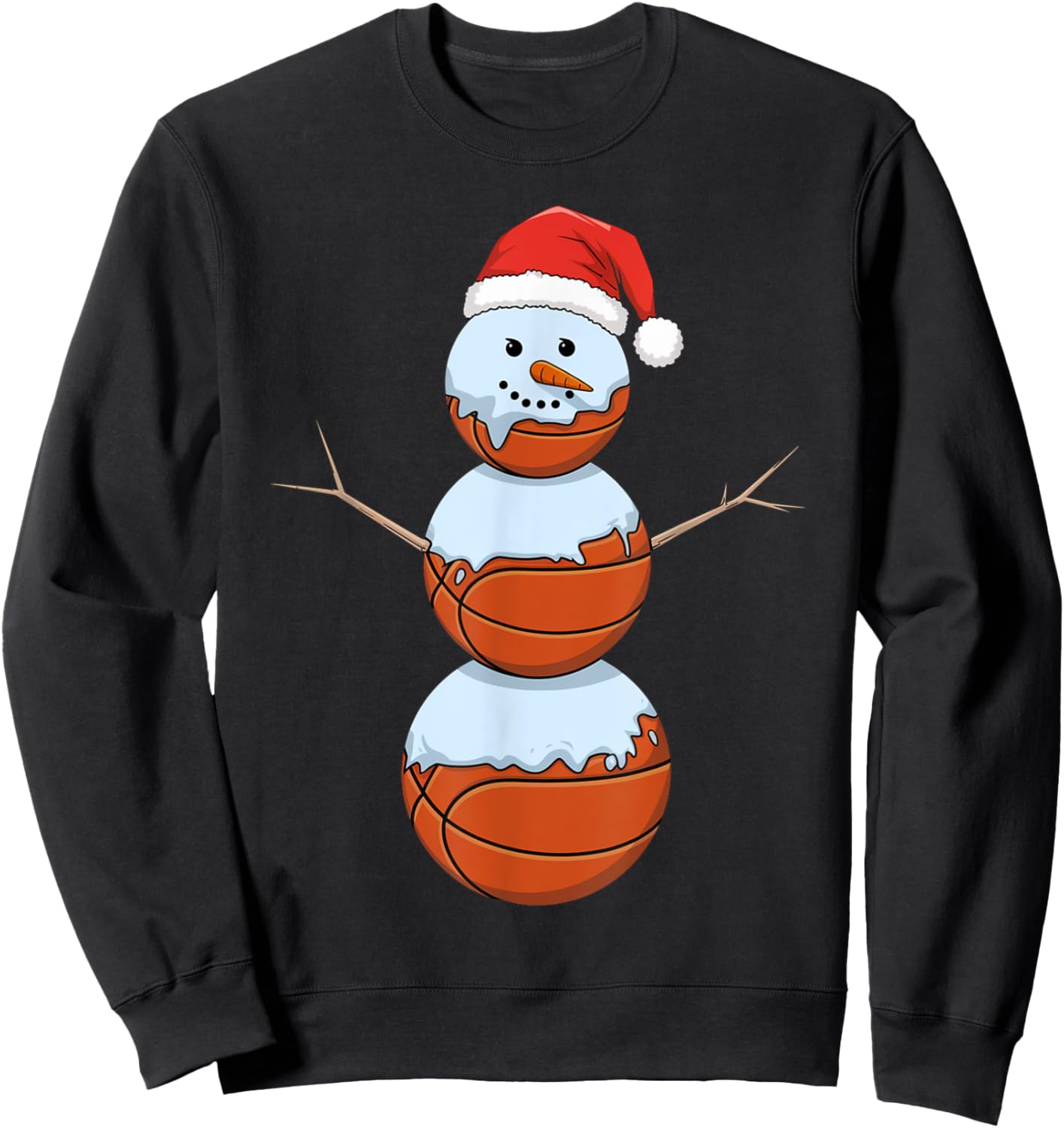 Christmas Basketball Shirt Snowman Basketball Christmas Sweatshirt - Sweatshirt | Black