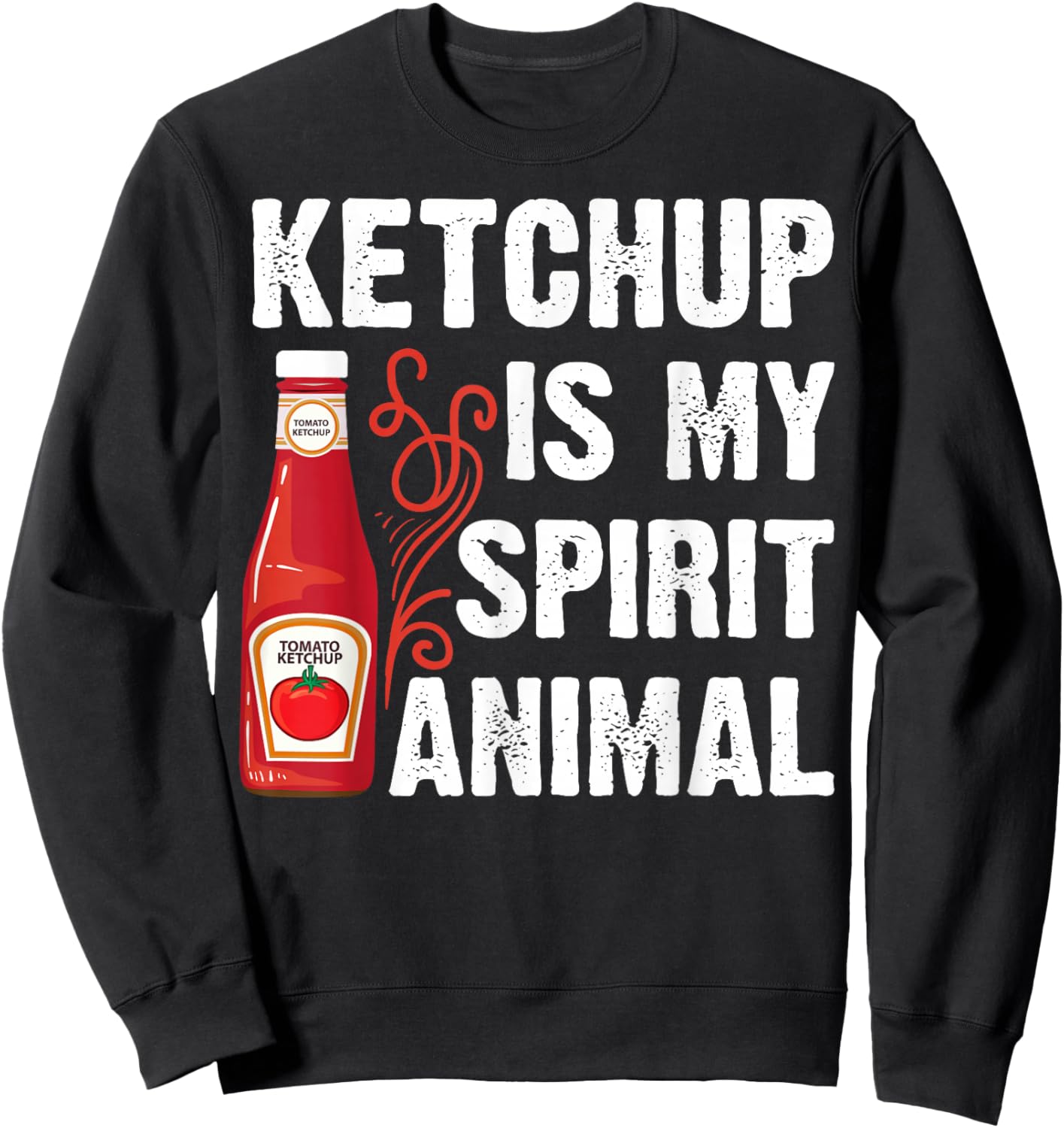 Funny Ketchup Art Women Kids Catsup Ketchup Lover Sweatshirt - Sweatshirt | Black