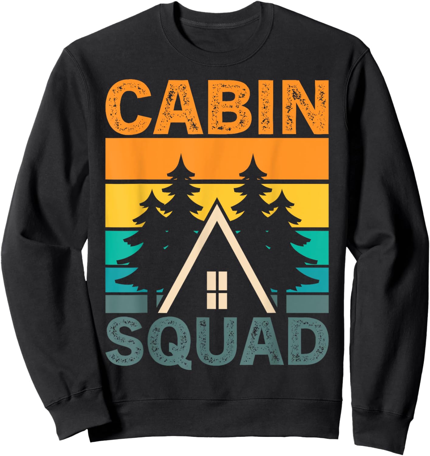 Retro Cabin Lover Cabin Squad Sweatshirt - Sweatshirt | Black