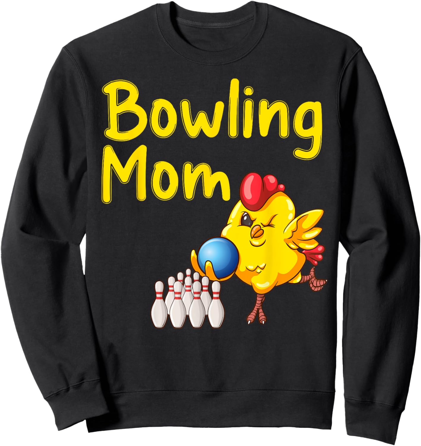 Cute Bowling Mom Funny Bowler Bowl Game Enthusiast Women Sweatshirt - Sweatshirt | Black