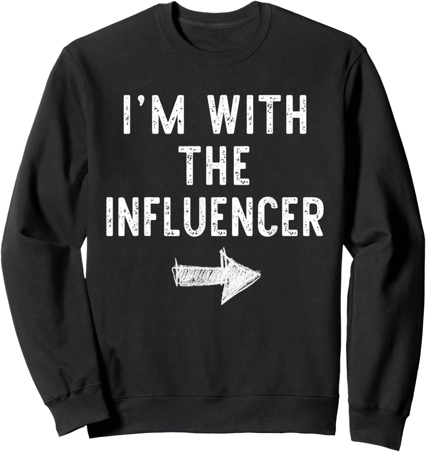 I'm With The Influencer Costume Halloween Matching Couple Sweatshirt - Sweatshirt | Black