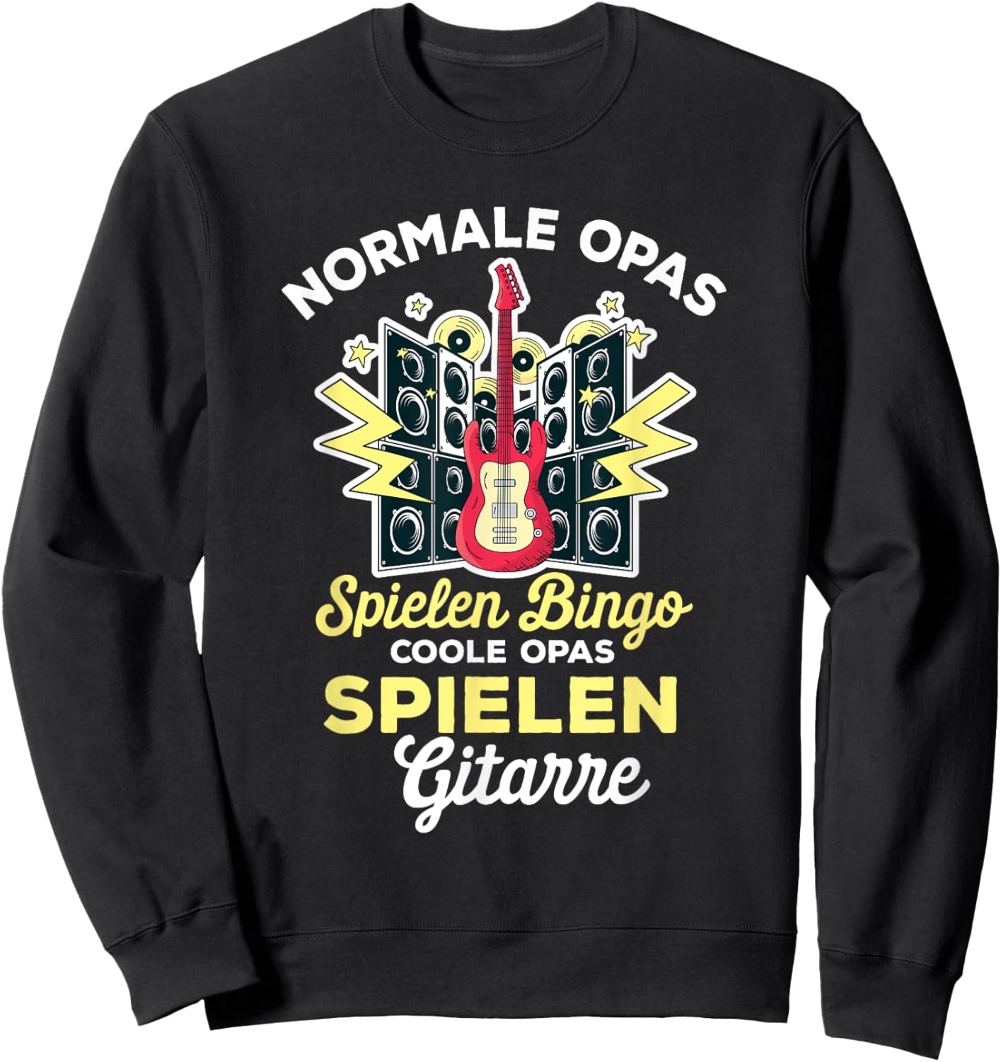 Normal Grandpas Playing Bingo Cool Grandpa Playing Guitar Sweatshirt - Sweatshirt | Black