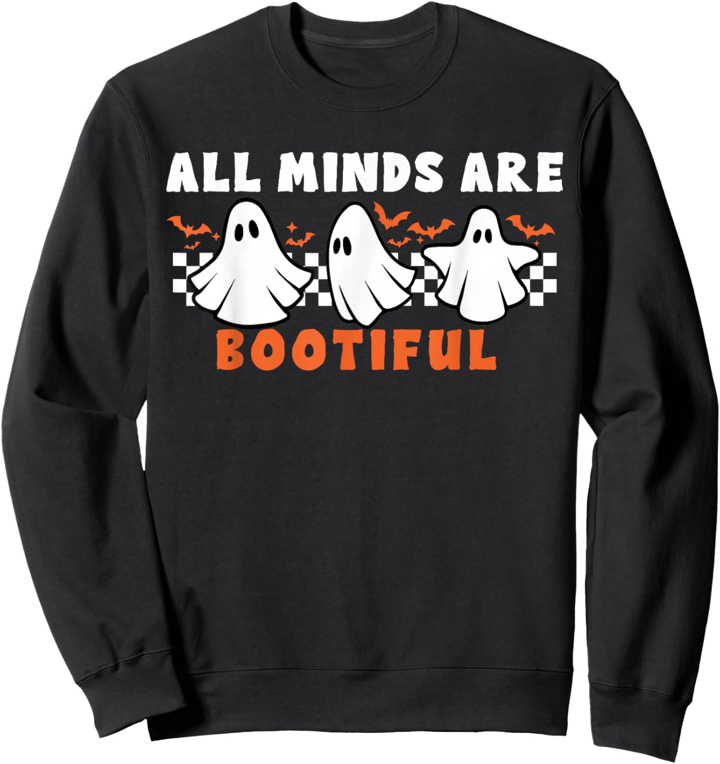 Mental Health Autism Awareness Ghost Teacher Halloween Sweatshirt - Sweatshirt | Black
