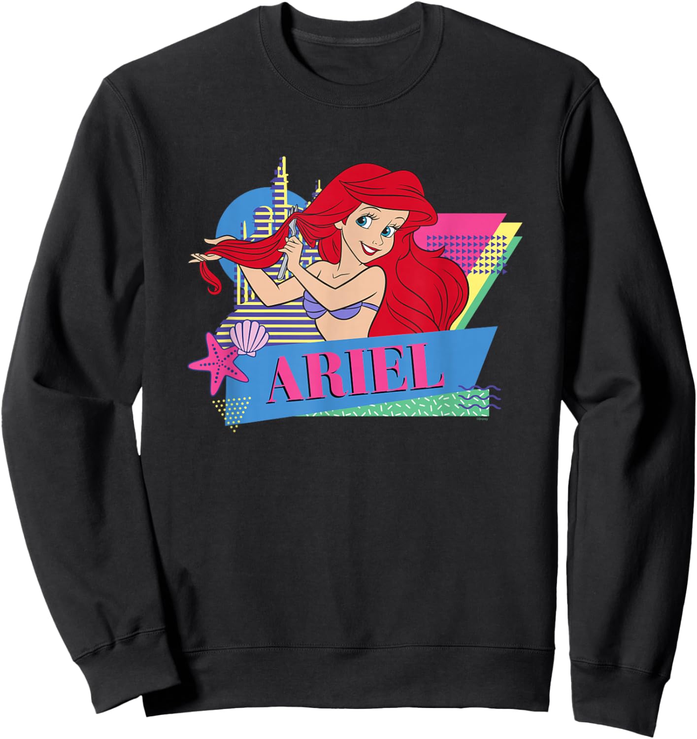 Disney The Little Mermaid Retro Couples Matching Ariel Sweatshirt - Sweatshirt | Black