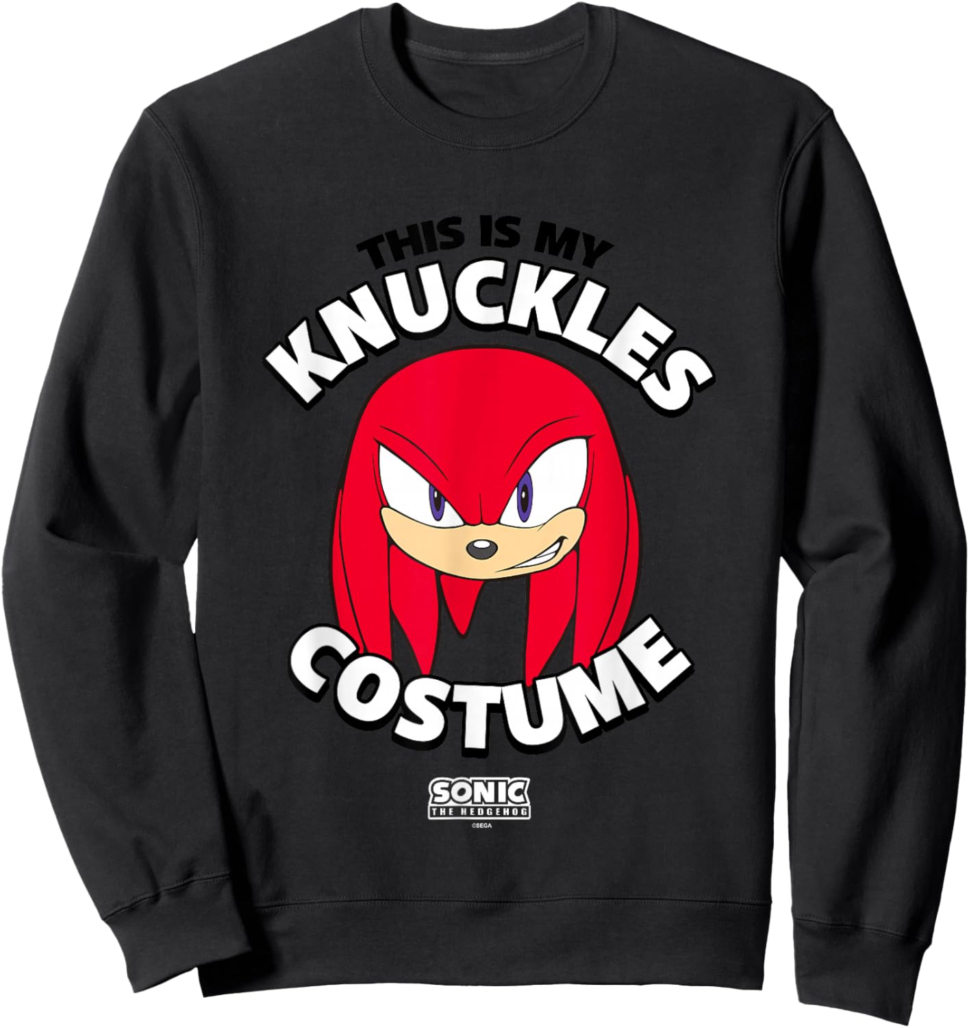 Sonic The Hedgehog Halloween This Is My Knuckles Costume Sweatshirt - Sweatshirt | Black